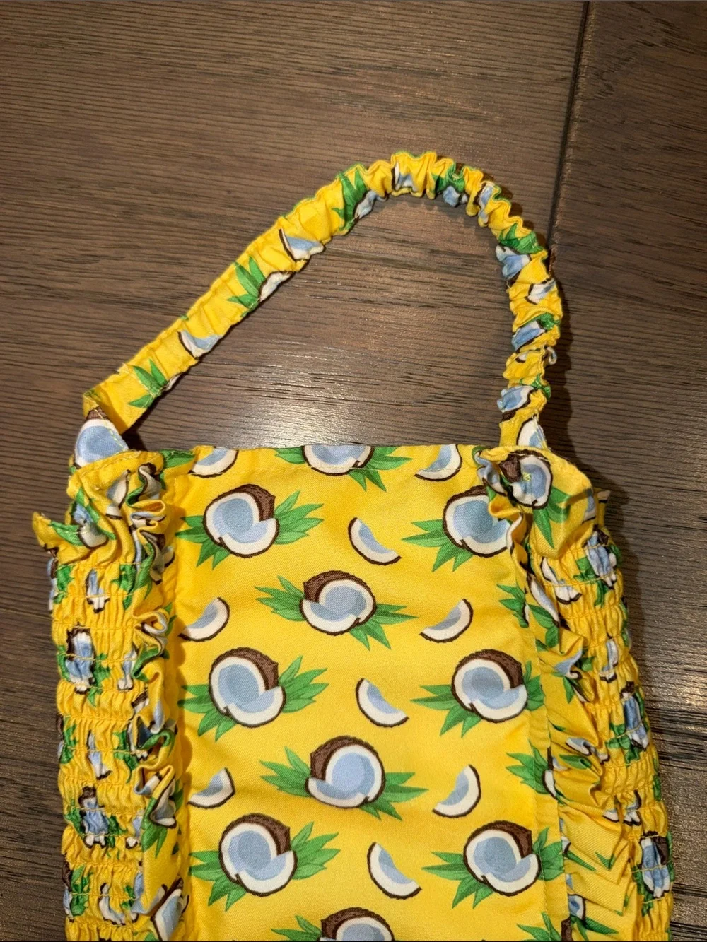 Rachel Riley Yellow Coconut Print Girls One-Piece Swimsuit